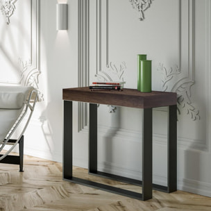 Console extensible 90x40/196 cm Elettra Small Noyer cadre Anthracite