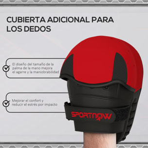 Manoplas de Boxeo Paos Muay Thai MMA Curvadas para Entrenamiento de Boxeo Boxing Karate Taekwondo Kickboxing Training Almohadilla para Sparring Artes Marciales Rojo