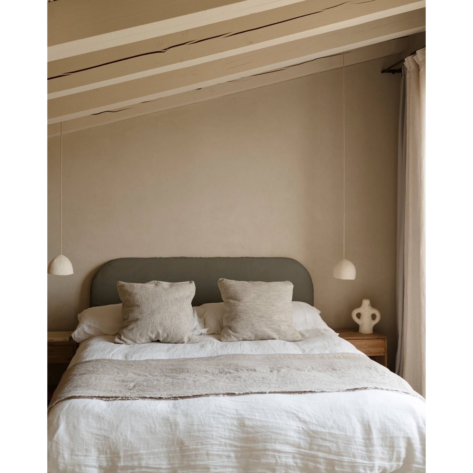 Tête de lit déhoussable en velours côtelé gris foncé en différentes tailles