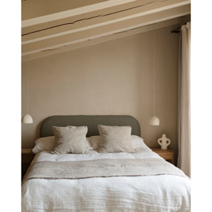 Tête de lit déhoussable en velours côtelé gris foncé en différentes tailles