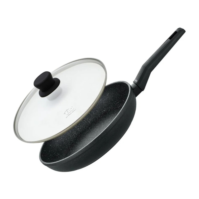 Poêle à frire 28 cm et couvercle Elo Granit Solution