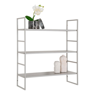 Beja Scaffale a muro in acciaio grigio 3 ripiani 48x17x55 cm