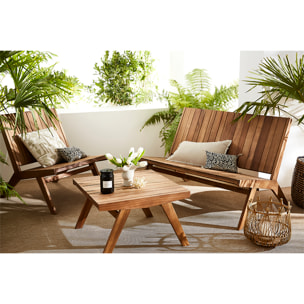 Table basse de jardin en bois massif L65 cm TIDAK