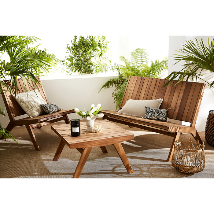 Table basse de jardin en bois massif L65 cm TIDAK