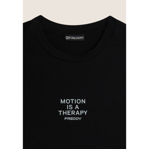 T-shirt da donna oversize in jersey con scritta stampata