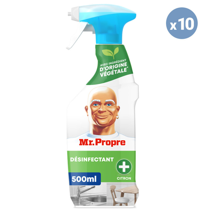 10 Sprays Désinfectants Citron 500ml, Mr. Propre