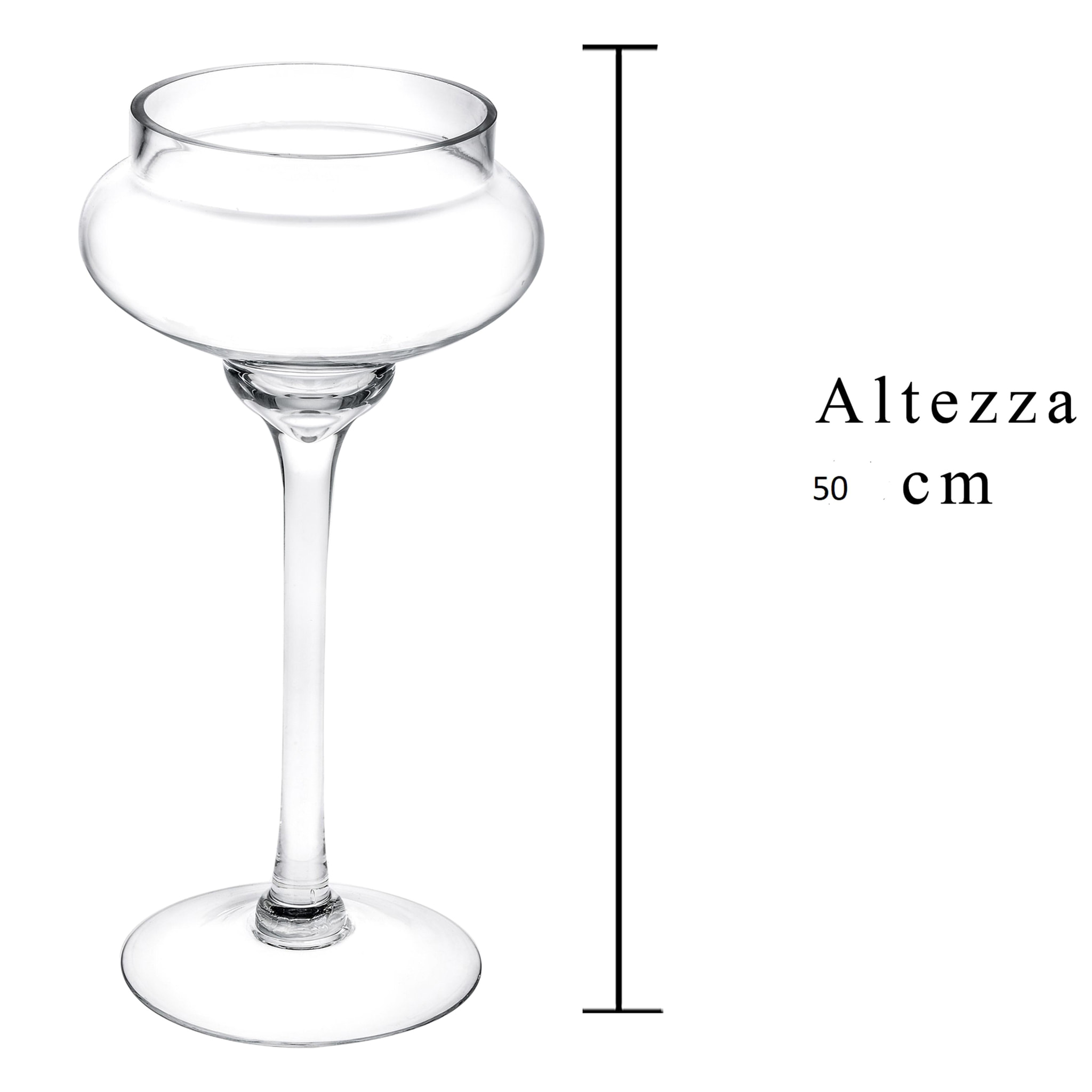 Vaso In Vetro Portacero. Altezza 50 Cm - Pezzi 1 - 16X50X16cm - Colore: Incolore - Bianchi Dino - Decori Casa E Complementi