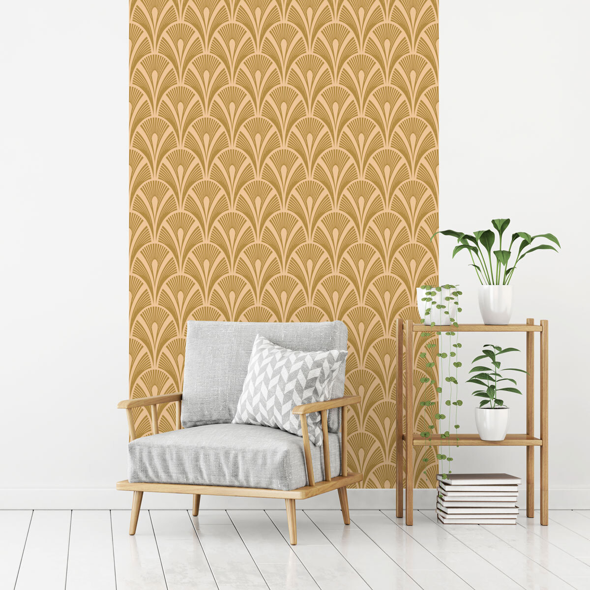 Papier peint intissé pré-encollé - SCANDINAVE ART DÉCO BEIGE - 1 rouleau