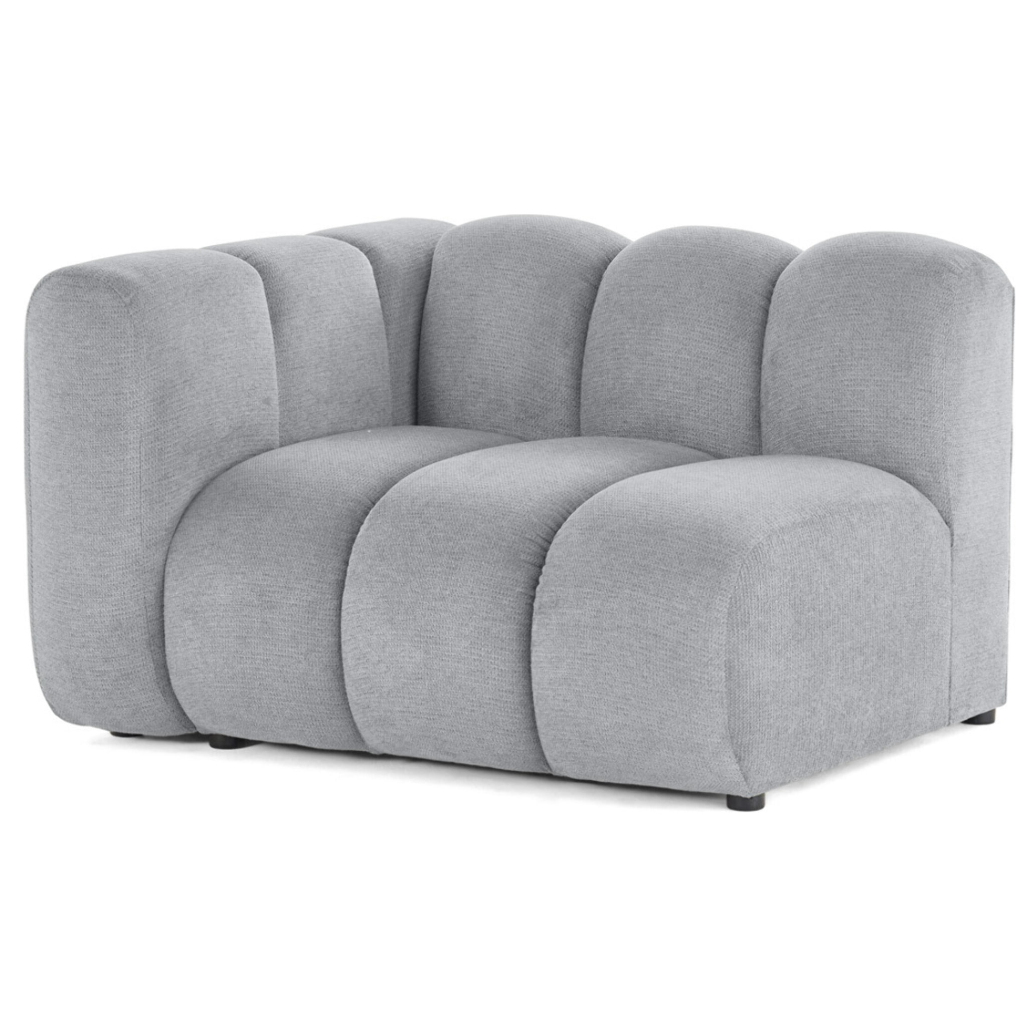 Debbie - module d'assise gauche en tissu texturé - Gris
