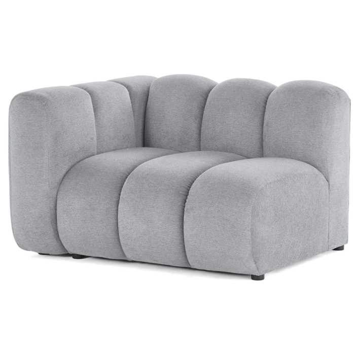 Debbie - module d'assise gauche en tissu texturé - Gris