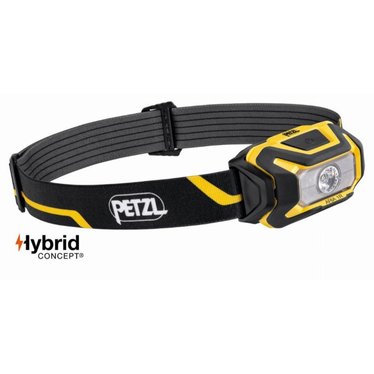 Lampe frontale compacte PETZL Aria 1R Etanche - 450 lumens - Noir/jaune- Batterie incluse - E069CA00