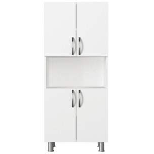 Armadio multiuso grande Dgrazian, Mobile multifunzionale, Mobiletto scarpiera, Guardaroba porta scarpe, 60x30h140 cm, Bianco