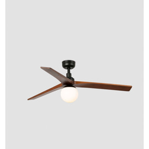 KLIM M Ventilatore a soffitto  nero/noce E27