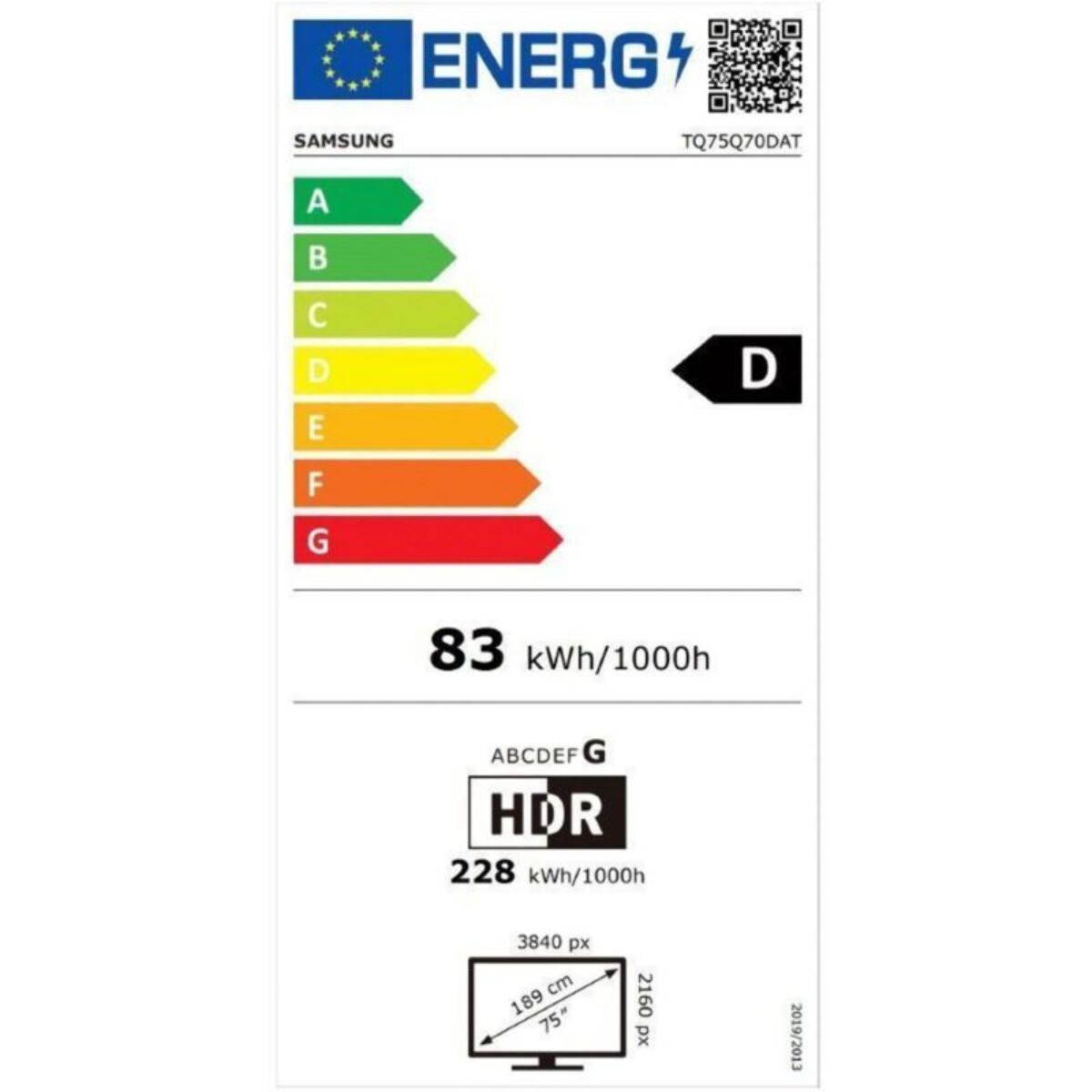 TV QLED SAMSUNG TQ75Q70D 2024