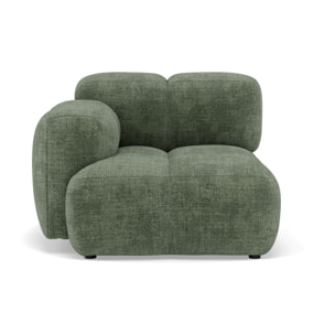 Grace - module d'assise gauche en velours texturé - Vert sauge