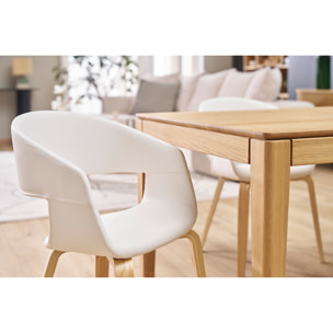 Chaises design blanc et bois clair (lot de 2) SLAM