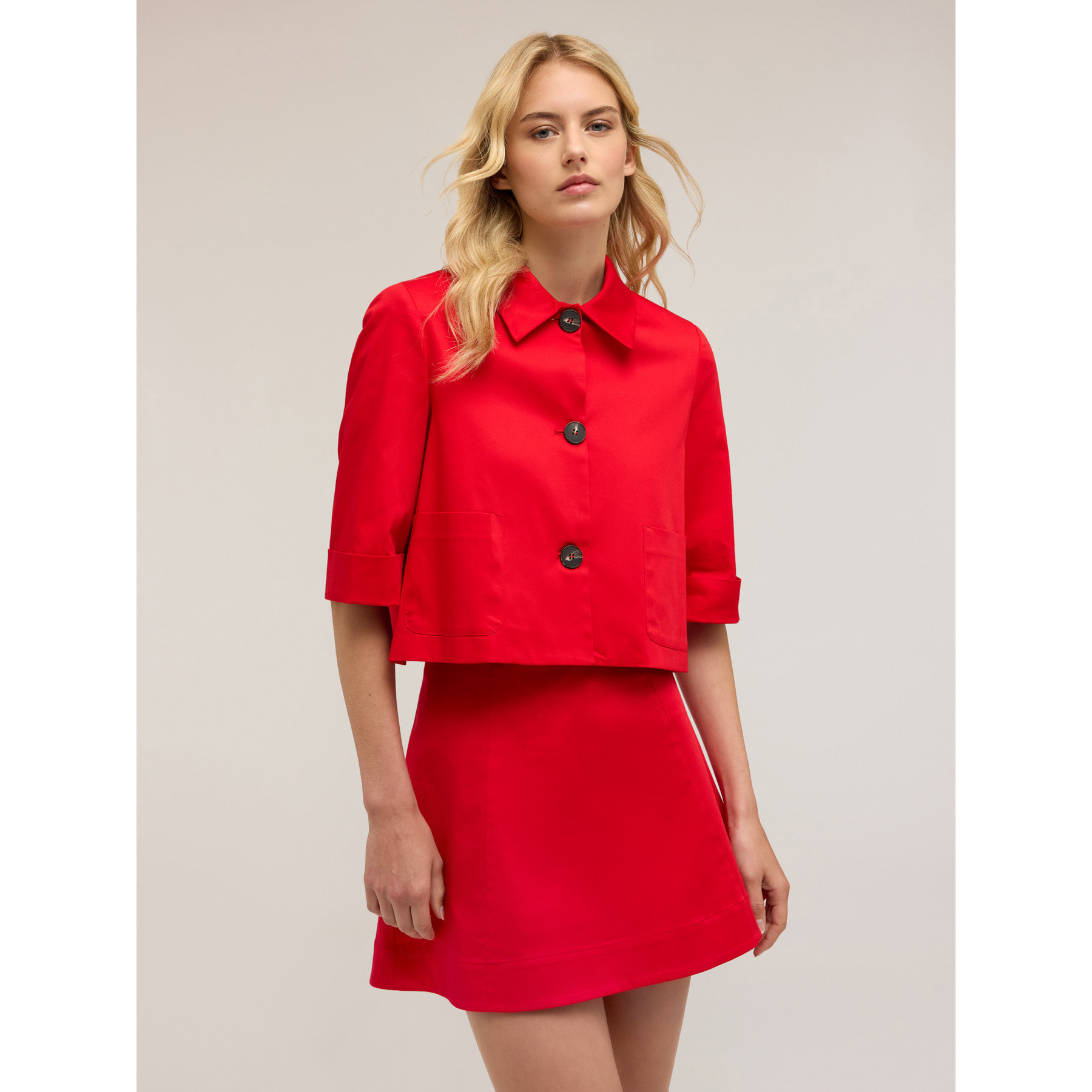 Motivi - Chaqueta con mangas cortas - Rojo