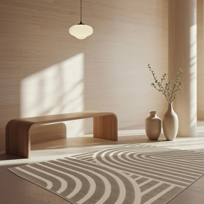 Tapis intérieur motif graphique taupe  ENZO