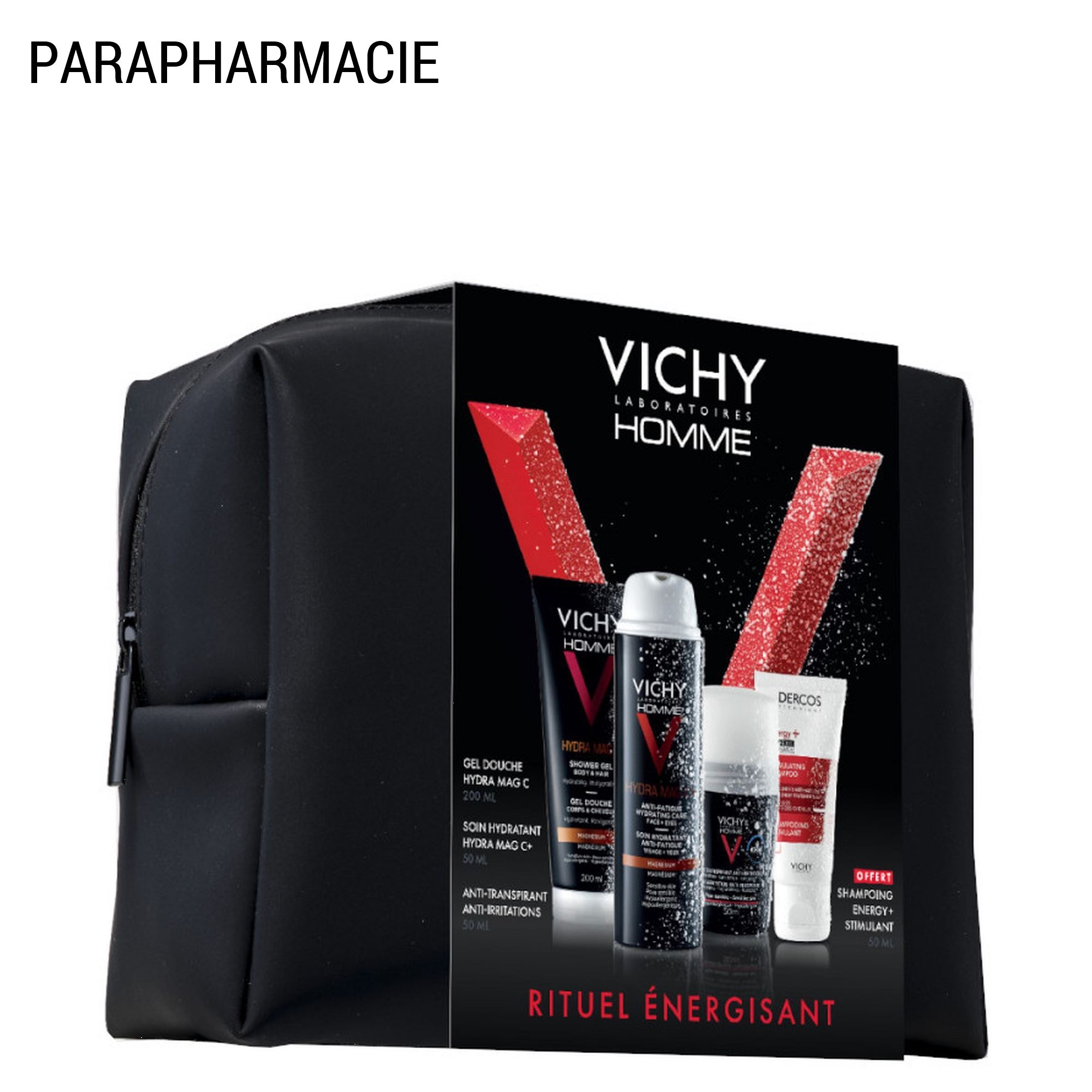 Vichy Homme - Trousse Hydra Mag C Gel douche 200 ml + 3 Produits