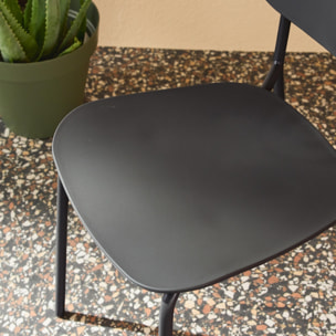 Chaise de jardin empilable acier et plastique (lot de 2) LIVA