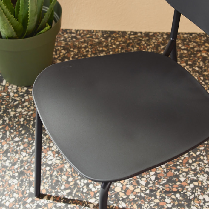 Chaise de jardin empilable acier et plastique (lot de 2) LIVA