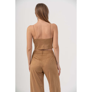 Kocca - Top cropped effetto suede Donna