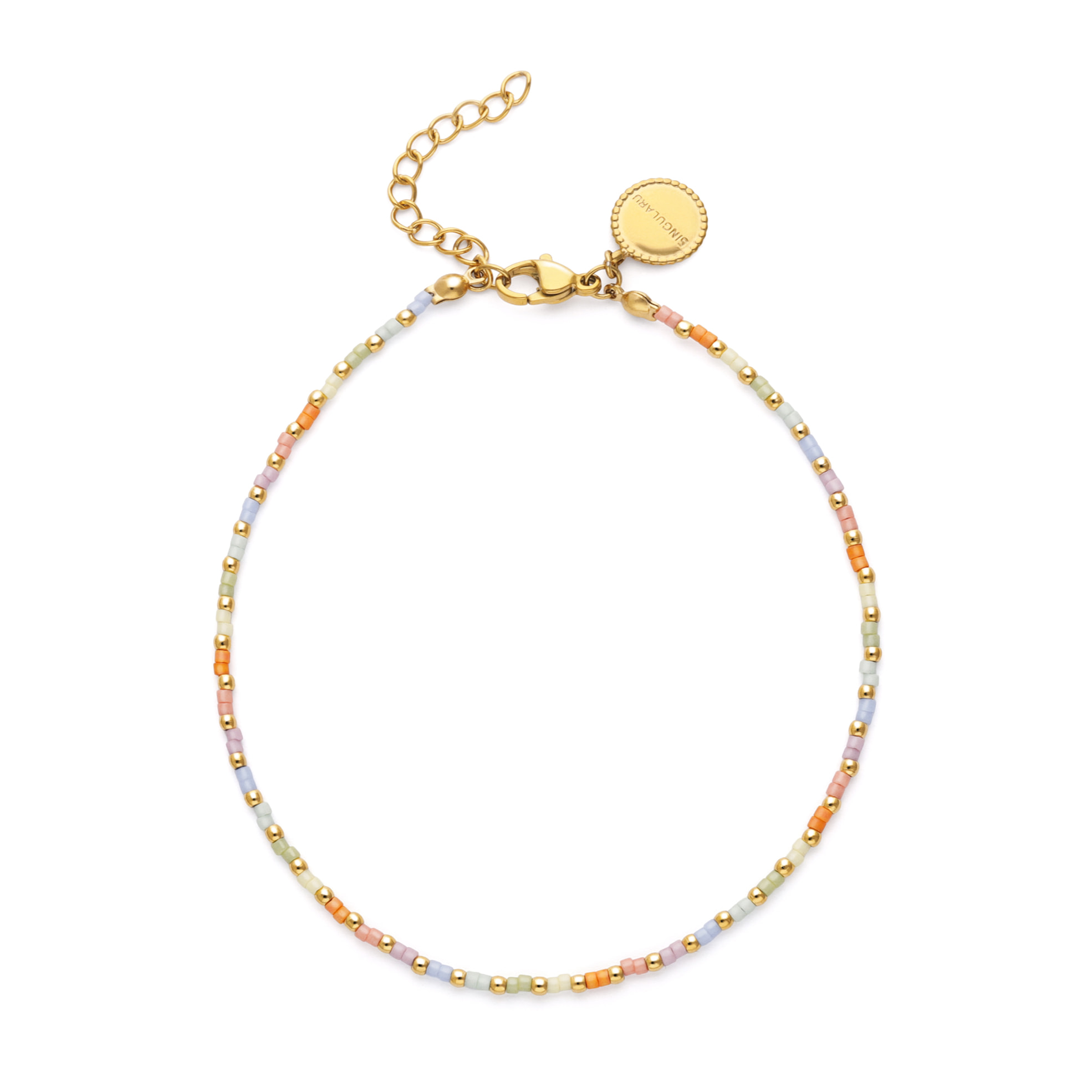 Cavigliera Rainbow Pastel Acciao Placcato Oro