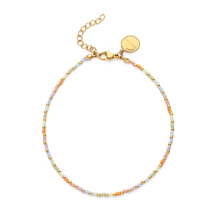 Cavigliera Rainbow Pastel Acciao Placcato Oro