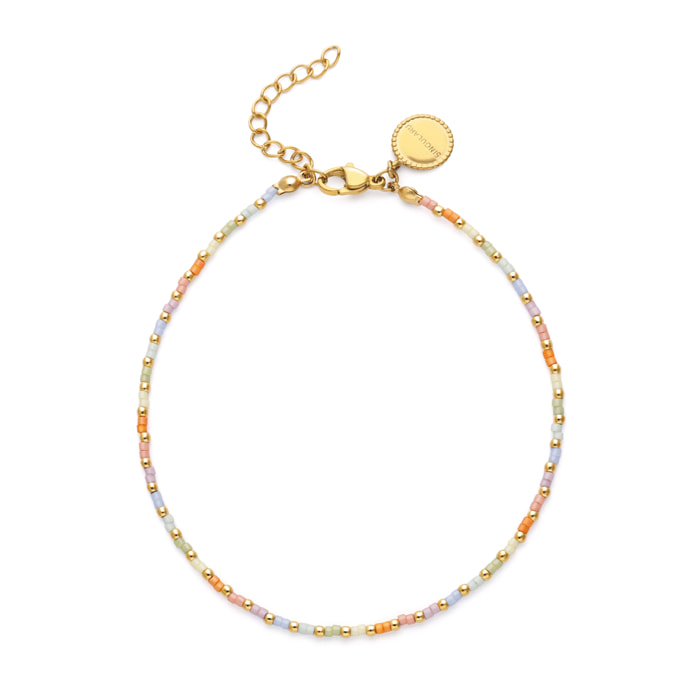 Cavigliera Rainbow Pastel Acciao Placcato Oro