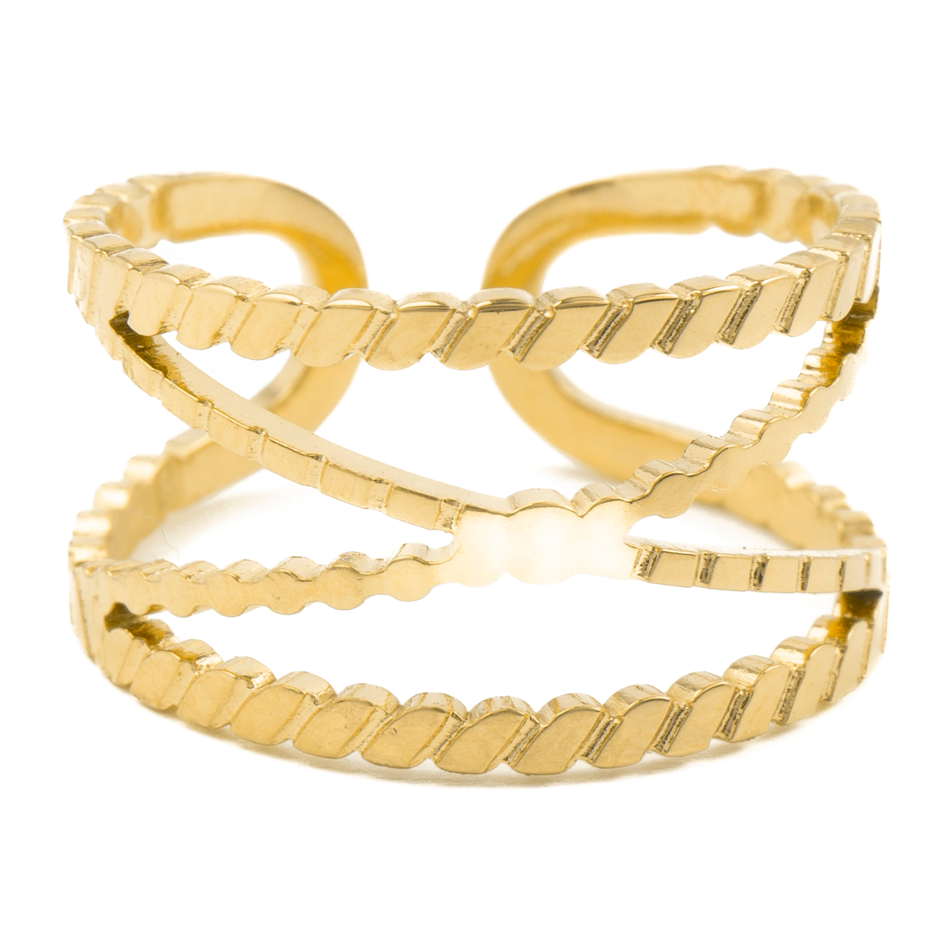 Anillo acabado en oro amarillo de 18K