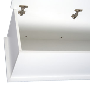 Coffre malle de rangement coffre à jouets dim. 100L x 40l x 40H cm panneaux particules blanc
