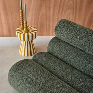 Lot de 2 chauffeuses tissu effet alpaca kaki 1 place - L 81 x P 99 x H 75cm - Nova