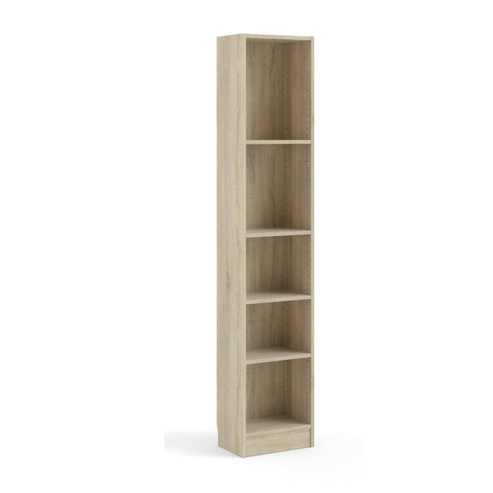 Libreria Albregio, Scaffale da ufficio, Mobile portalibri, Biblioteca, 41x27 h203 cm, Quercia
