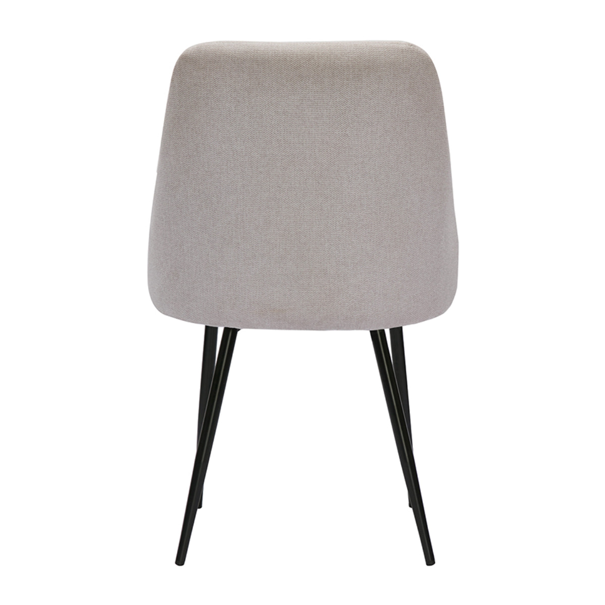 Chaises en tissu effet velours texturé beige et métal noir (lot de 2) HIGGINS