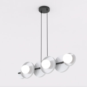 Lampada a sospensione Model in acciaio grigio e vetro