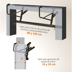 Barra de Dominadas Multifuncional Barra de Dominadas de Pared con Bandas de Resistencia Carga 150 kg para Ejercicio y Entrenamiento en Casa Gimnasio Negro y Naranja