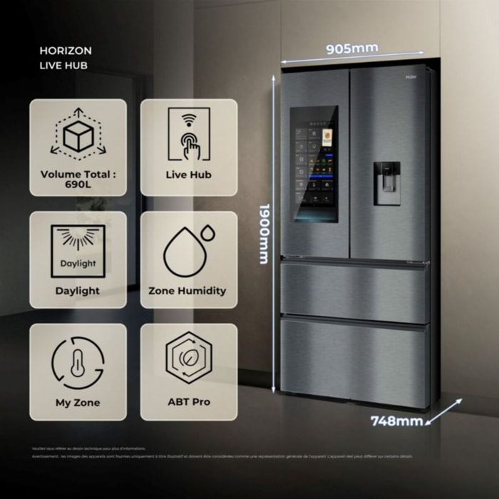 Réfrigérateur multi portes HAIER HFW99F19ESSB