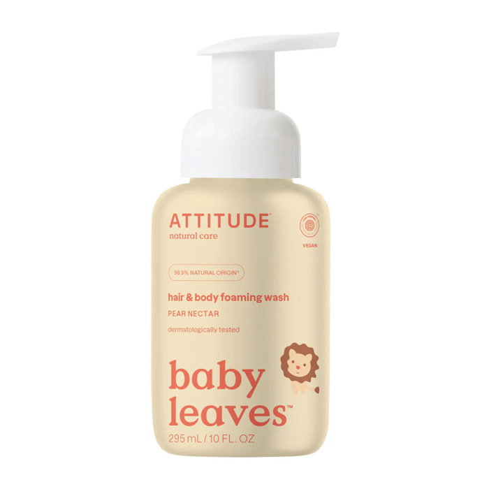 Champú y Gel bebés  2 en 1 fragancia Nectar de Pera Attitude 295 ml