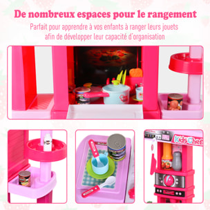 Cuisine pour enfant recettes jeu d'imitation 38 accessoires inclus sons et lumières polypropylène rose