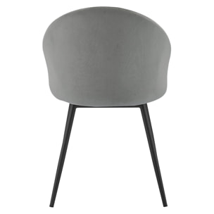 Lot de 2 chaises vintage DIANE velours gris