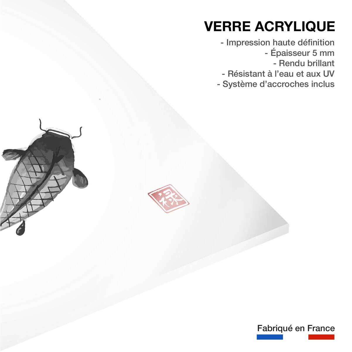 Tableau dessin carpes koï Tableau plexiglas