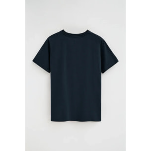 Camiseta azul marino de cuello pico con logo Rigby Go