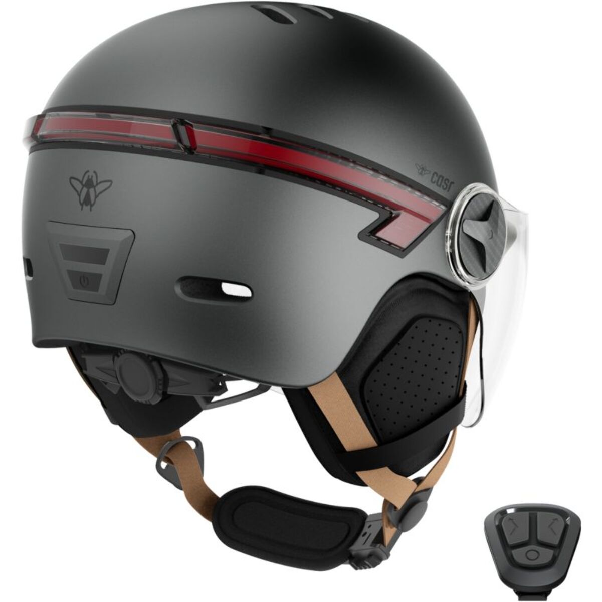 Casque trottinette CASR Led Glow gris taille L