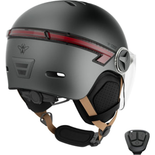Casque trottinette CASR Led Glow gris taille L