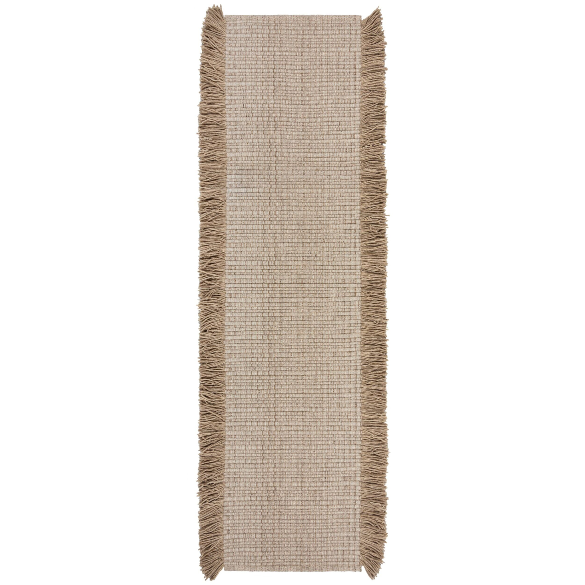 Tapis en laine de couloir FRANGES