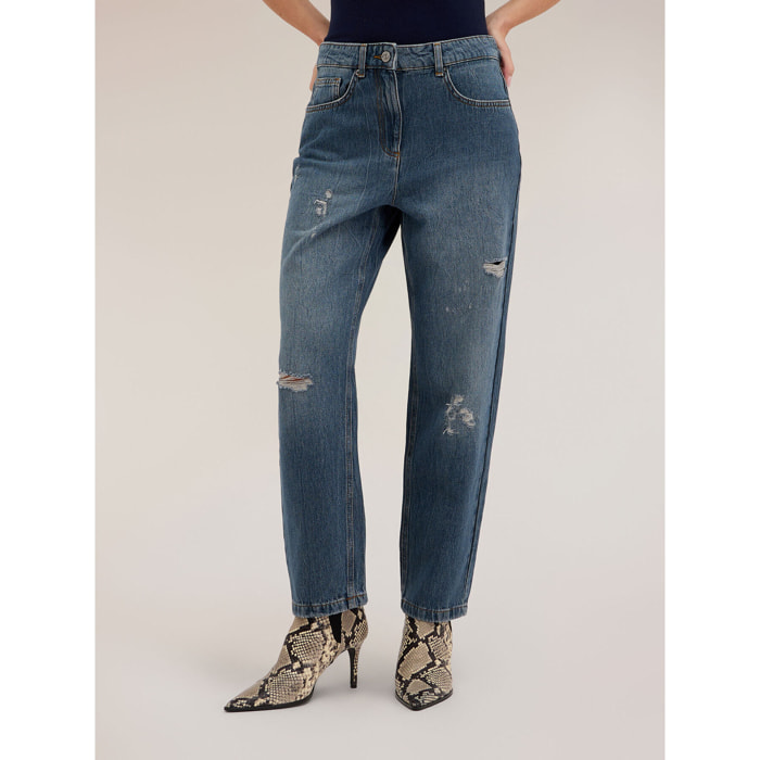 Motivi - Jeans boyfriend con rotos - Azul
