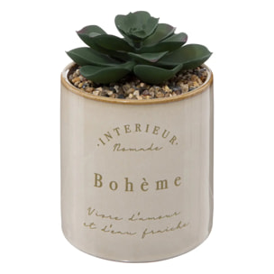 Plante artificielle "Bota" - pot en céramique - H14 cm