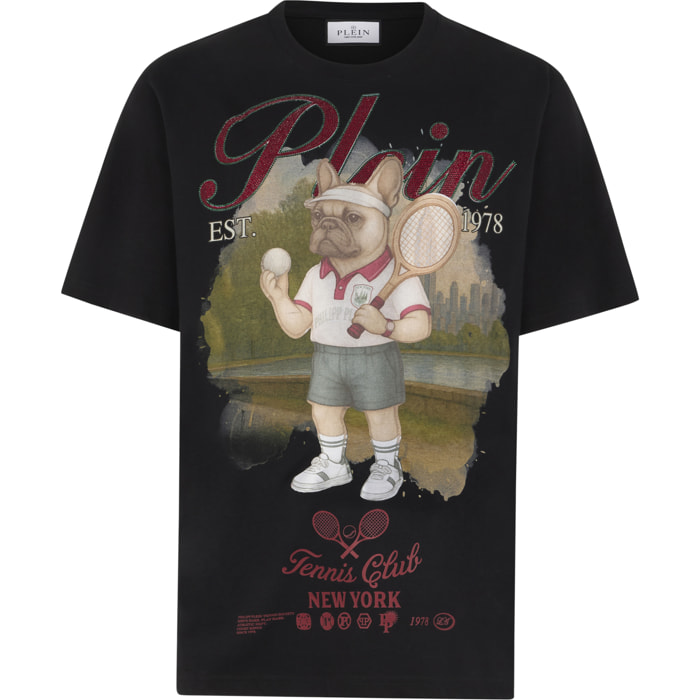 PHILIPP PLEIN Round Neck T-Shirt Bulldog Tennis Club