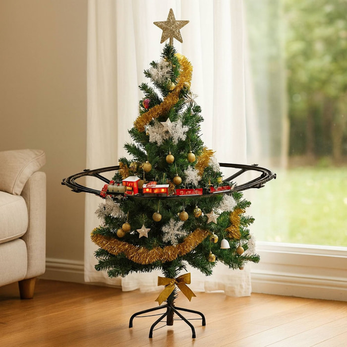 Juego de tren de navidad de 23 piezas con luces y sonidos con una vía de 274cm