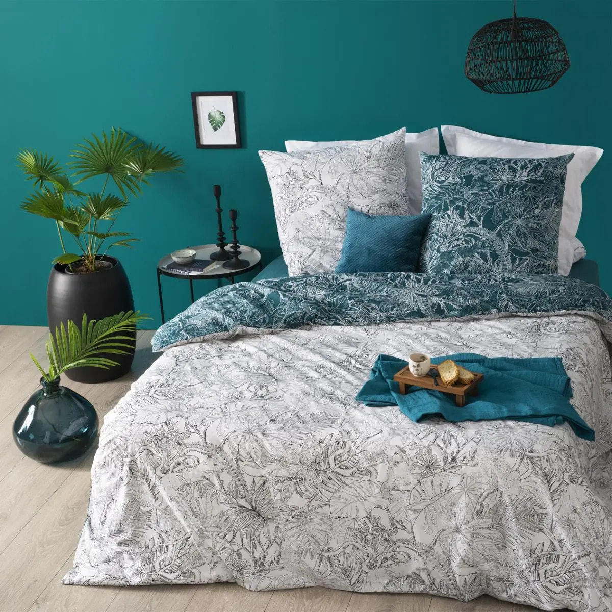 Parure de lit "Jungle" en coton 260x240 cm